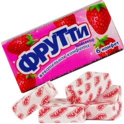 Конфета жевательная «Фрутти» с клубникой